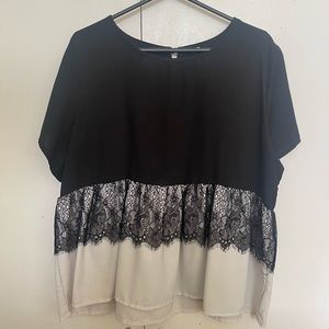 Shein Black and White Blouse
